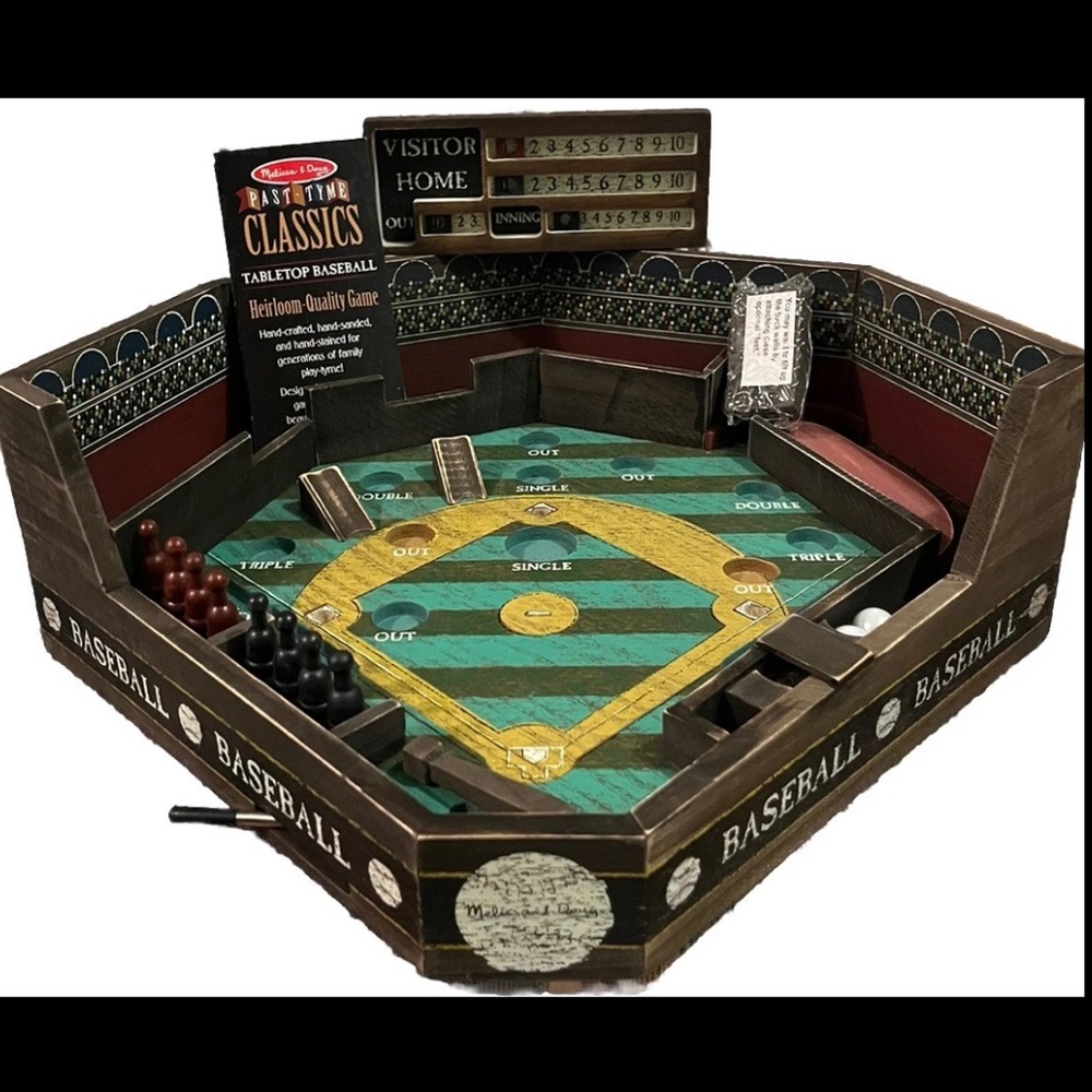 RARE Melissa & Doug Past-Tyme Classics Table-Top Baseball Heirloom Quality Game
